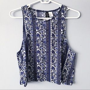 H&M Paisley Crop Top Tank